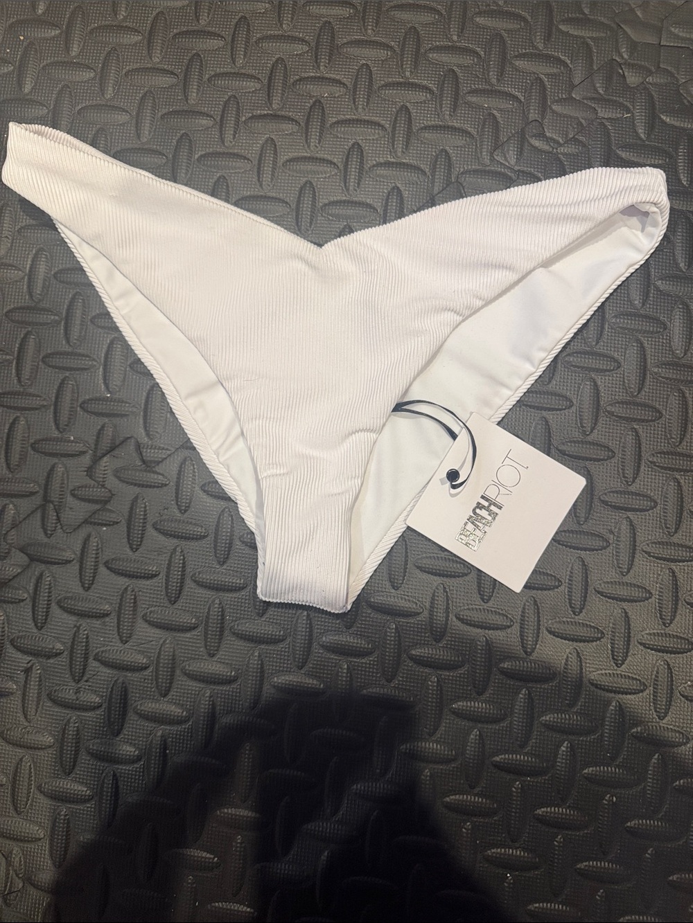 BEACH RIOT • NWT $88USD Vanessa' High Cut Ribbed Bikini Bottoms Size L - Picture 3 of 7